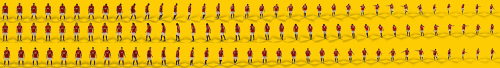 Sprite sheets showing Manchester United players kicking a ball